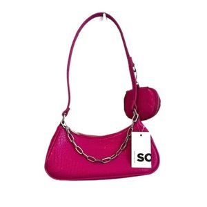 SO Chain Shoulder Bag with Coin Purse Pink NWT!